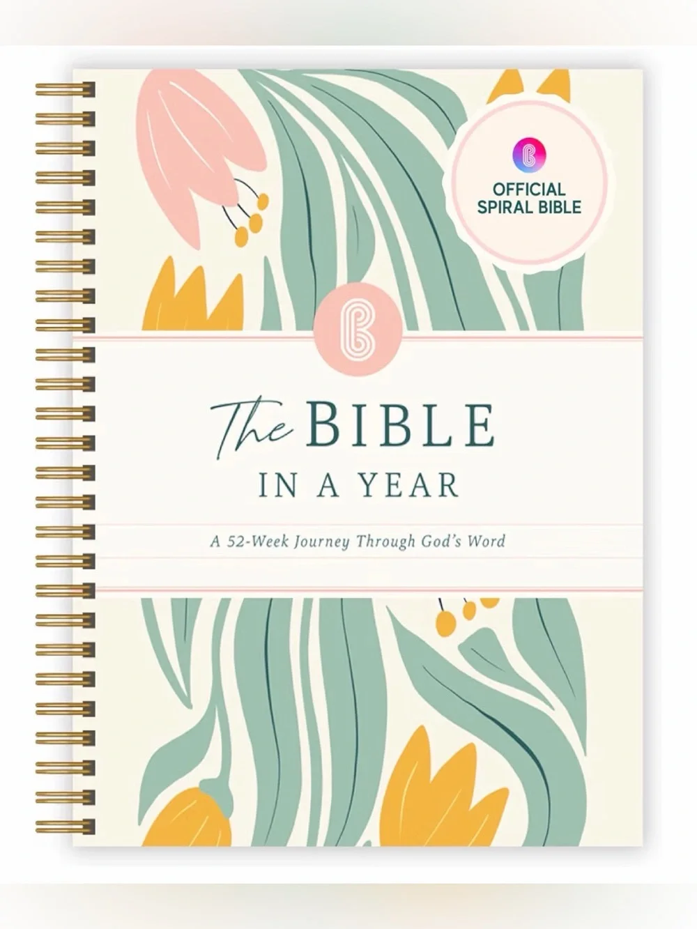 The Bible in a Year Spiral Journal - Pastel Floral